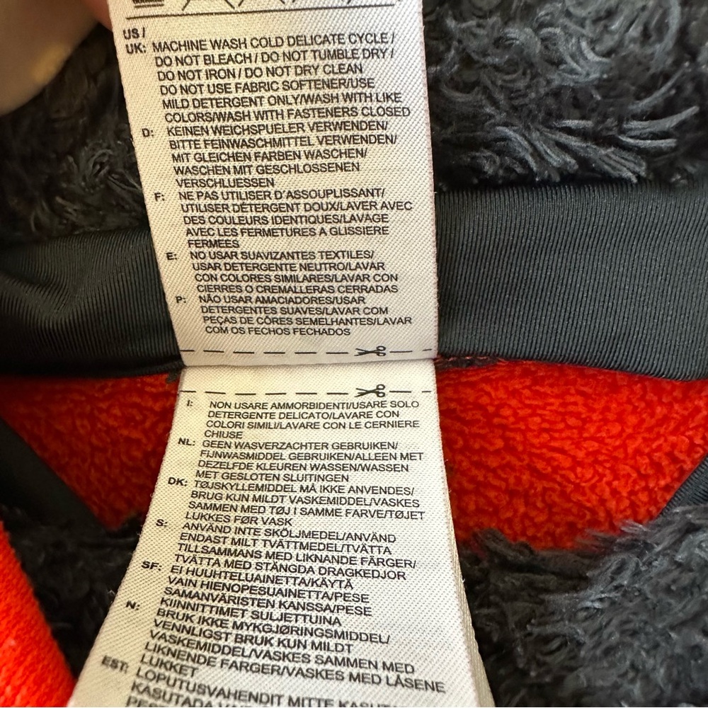 Adidas Climaheat Fleece Lined Thick Hoodie Orange Gray Womens Size Large - Picture 4 of 12